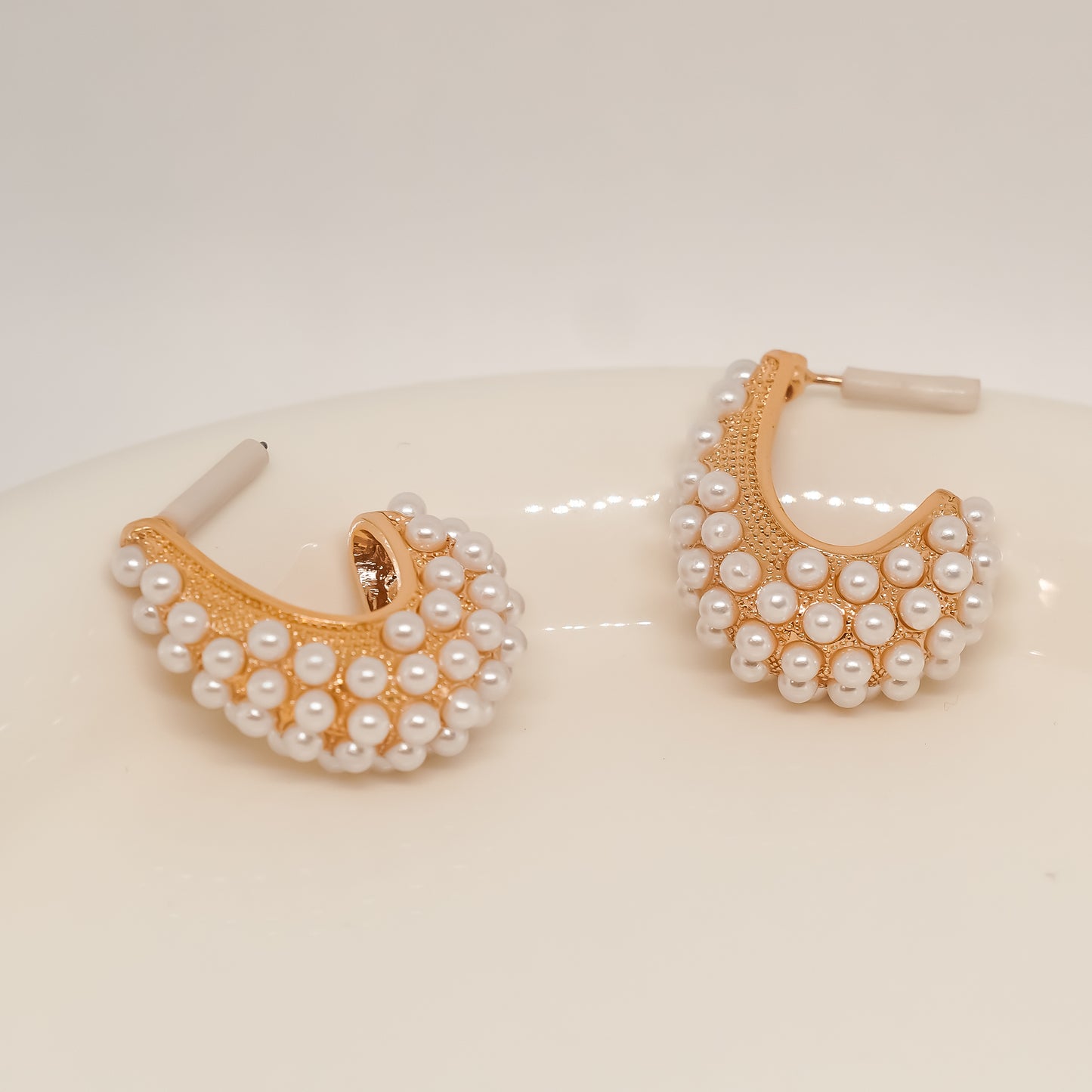 Fancy Gold and Pearl Tear Drop Earrings