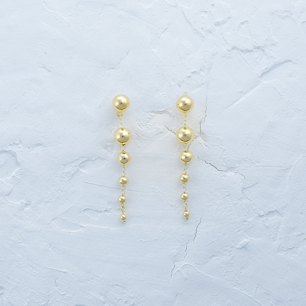 Gold Bead Drop Earrings