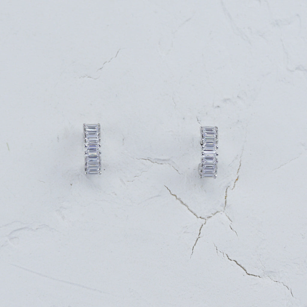 Cubic Zirconia Open Hoop Small Earrings