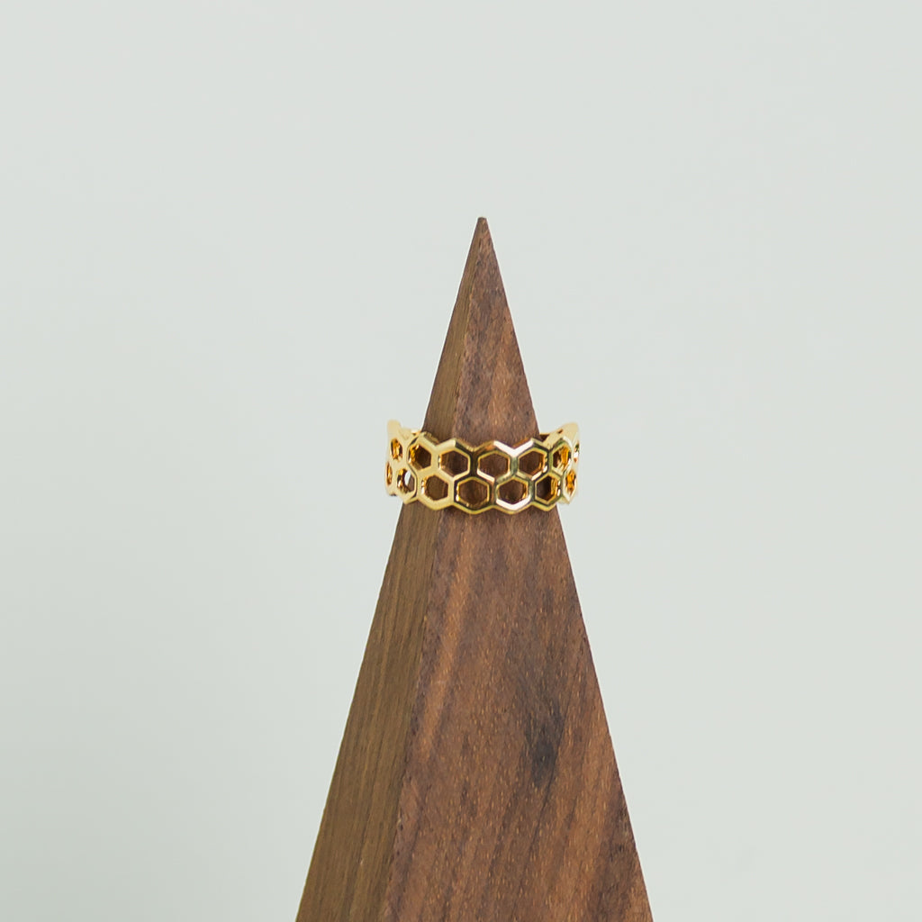 Honeycomb Gold Ring