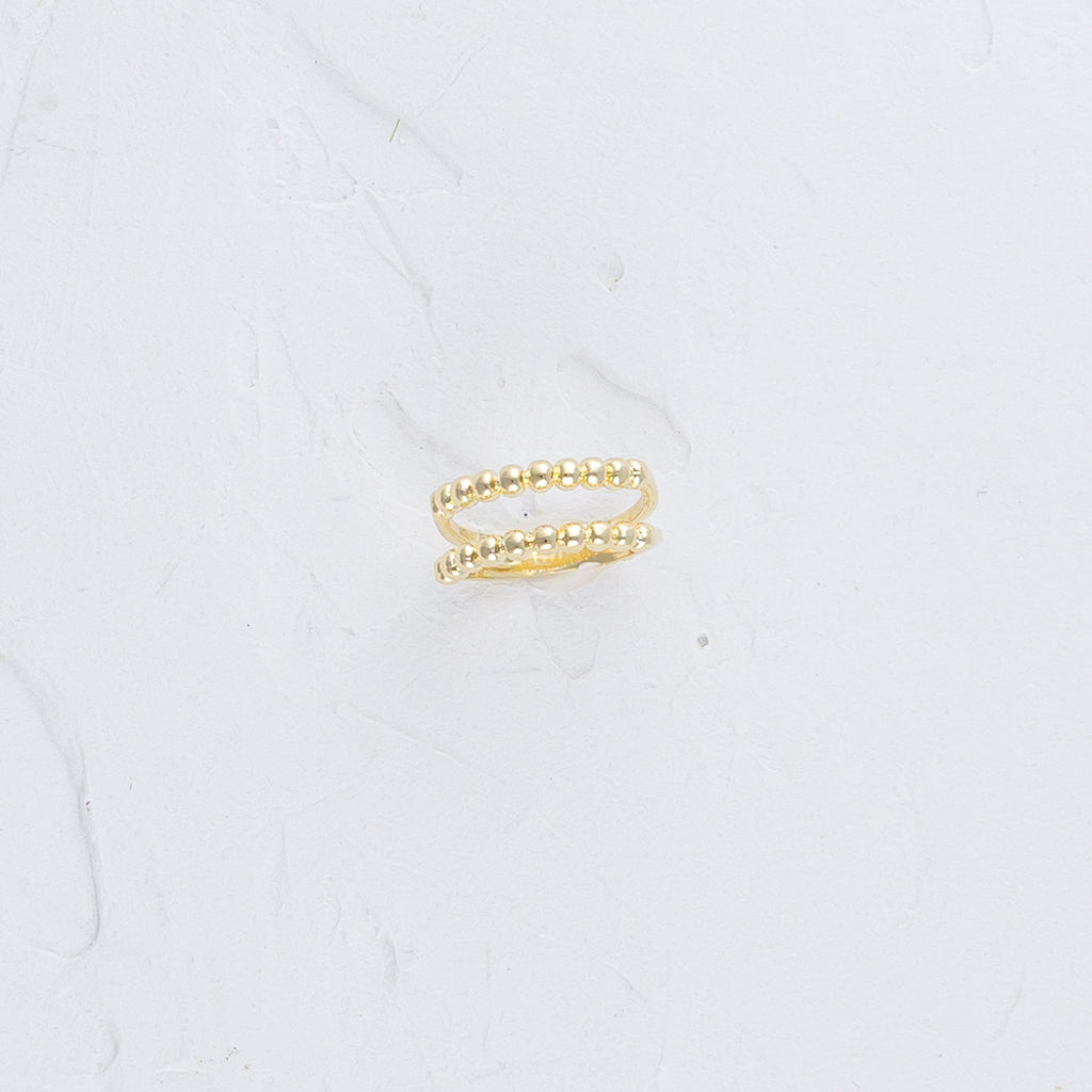 Double Strand Beaded Ring displayed against a clean, white background