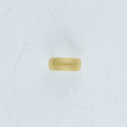 Gold Mesh Ring featured against a pristine white background.