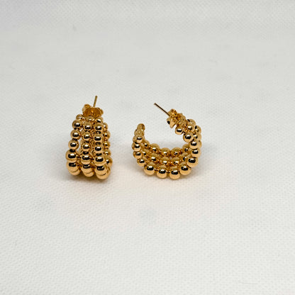 Beaded Lines Hoop Earrings